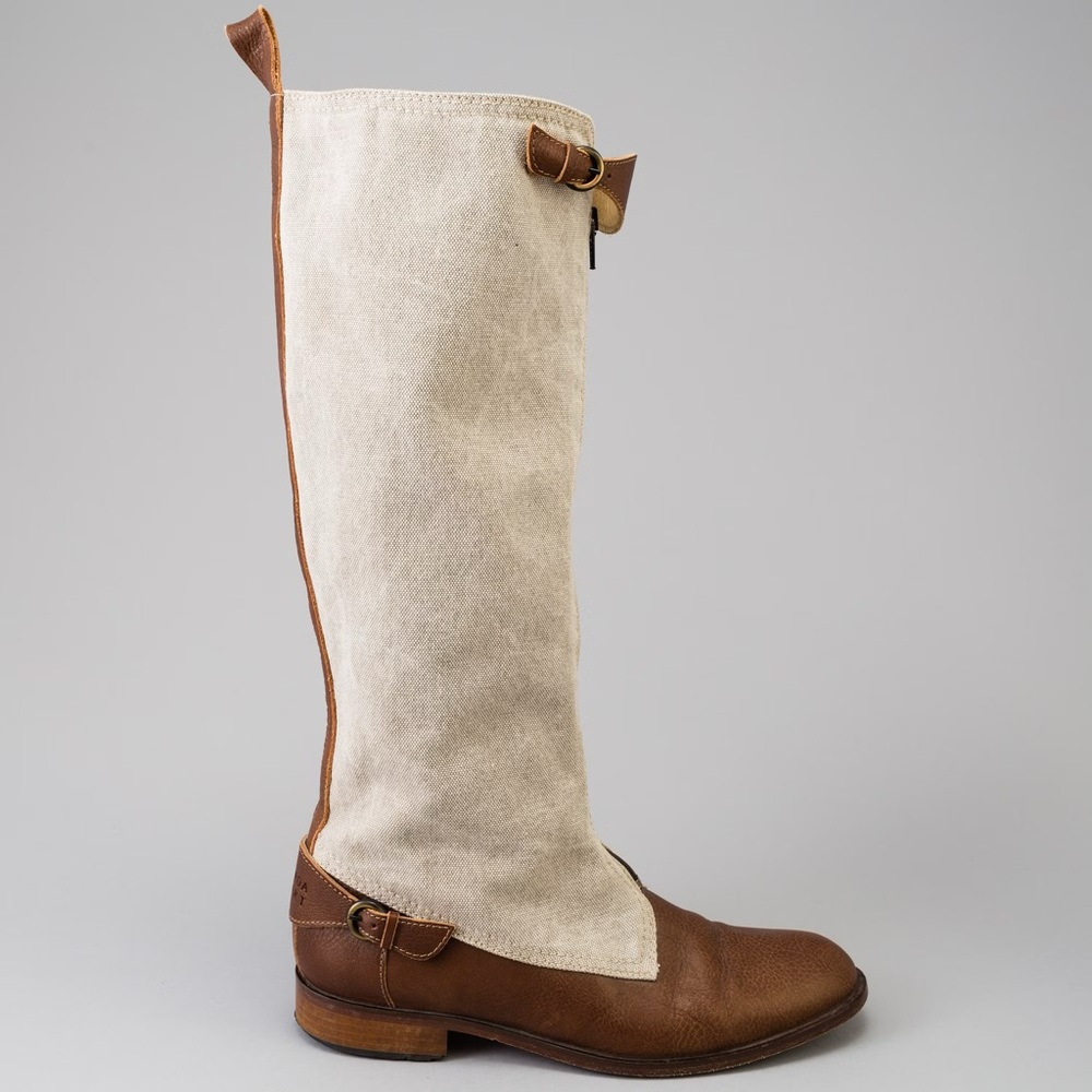 Escada Sport Leather and Linen Boots